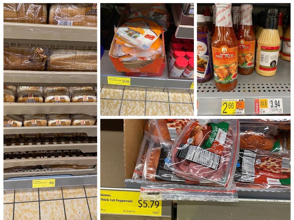 lunch fixings on the shelves of grocery stores