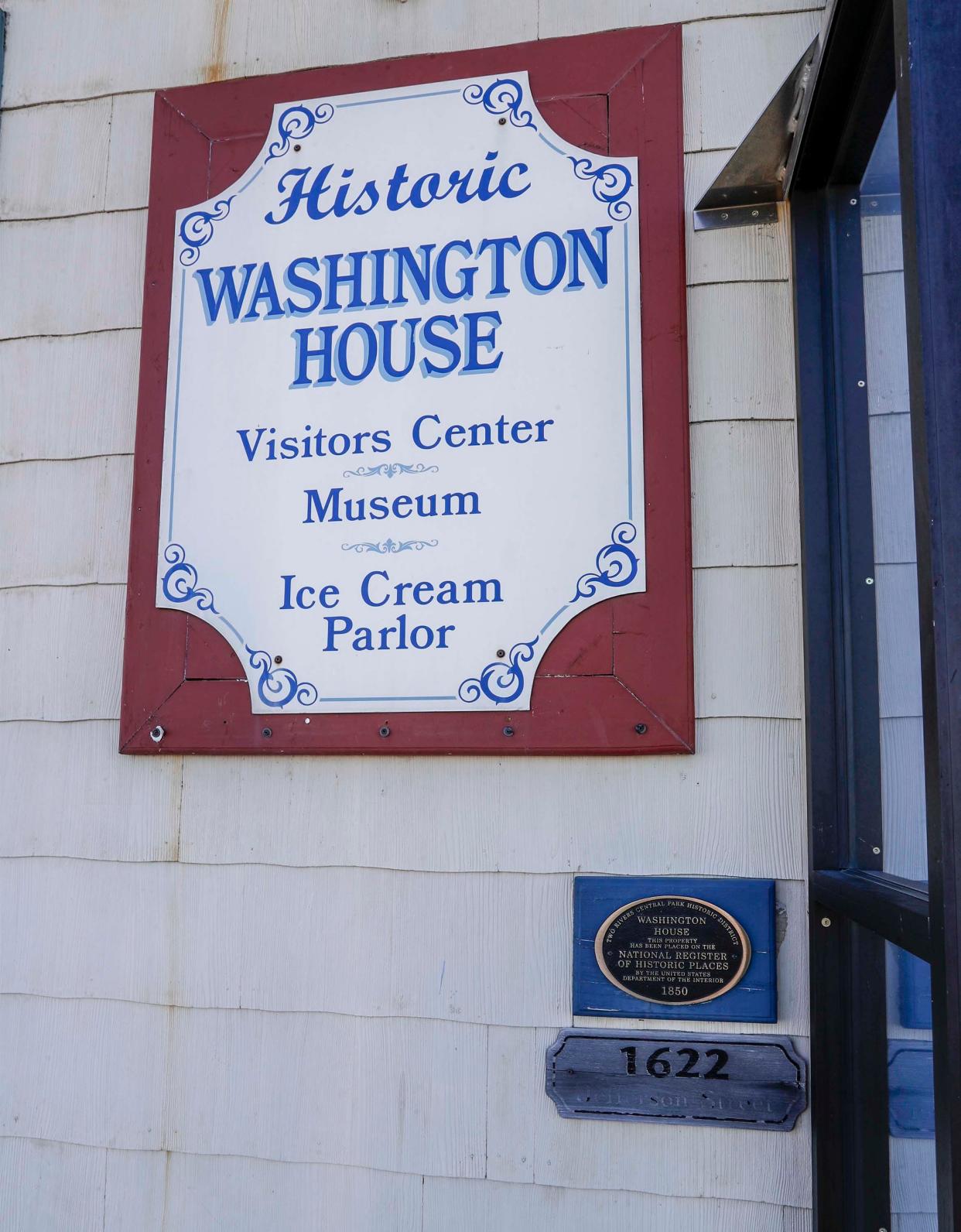 The sign at the Historic Washington House as seen, Wednesday, September 15, 2021, in Two Rivers, Wis. The firm is claimed to be the birth place of the Sundae.