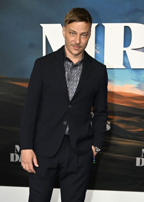 Tom Wlaschiha attends the premiere "Mrs. Davis" at the DGA Theatre in Los Angeles on April 13, 2023. The actor turns 51 on June 20. File Photo by Alex Gallardo/UPI