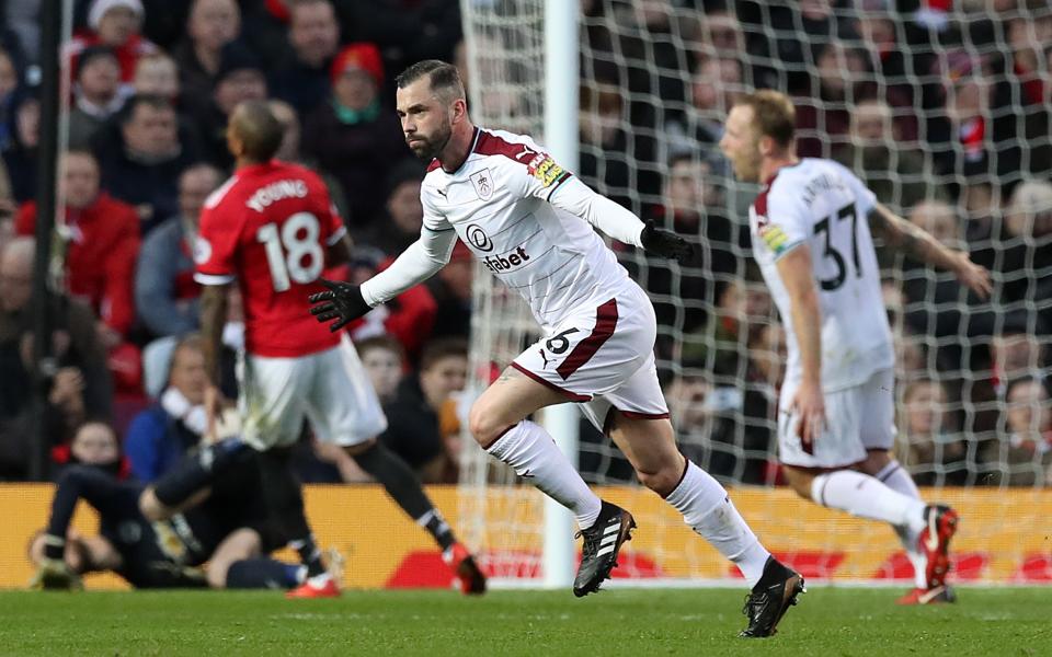 Burnley’s Steven Defour celebrates scoring his side’s second goal of the game from a free-kick