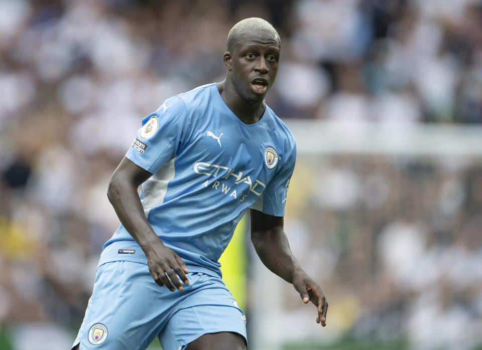 Pictured here, Benjamin Mendy playing for Manchester City against Tottenham in the English Premier League.