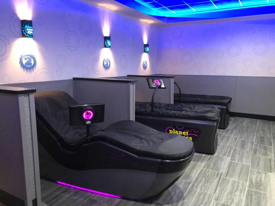 Massage beds in the renovated Planet Fitness black card zone. The gym is located on Seaboard St. in Myrtle Beach, near Sam’s Club and Target. January 30, 2023.