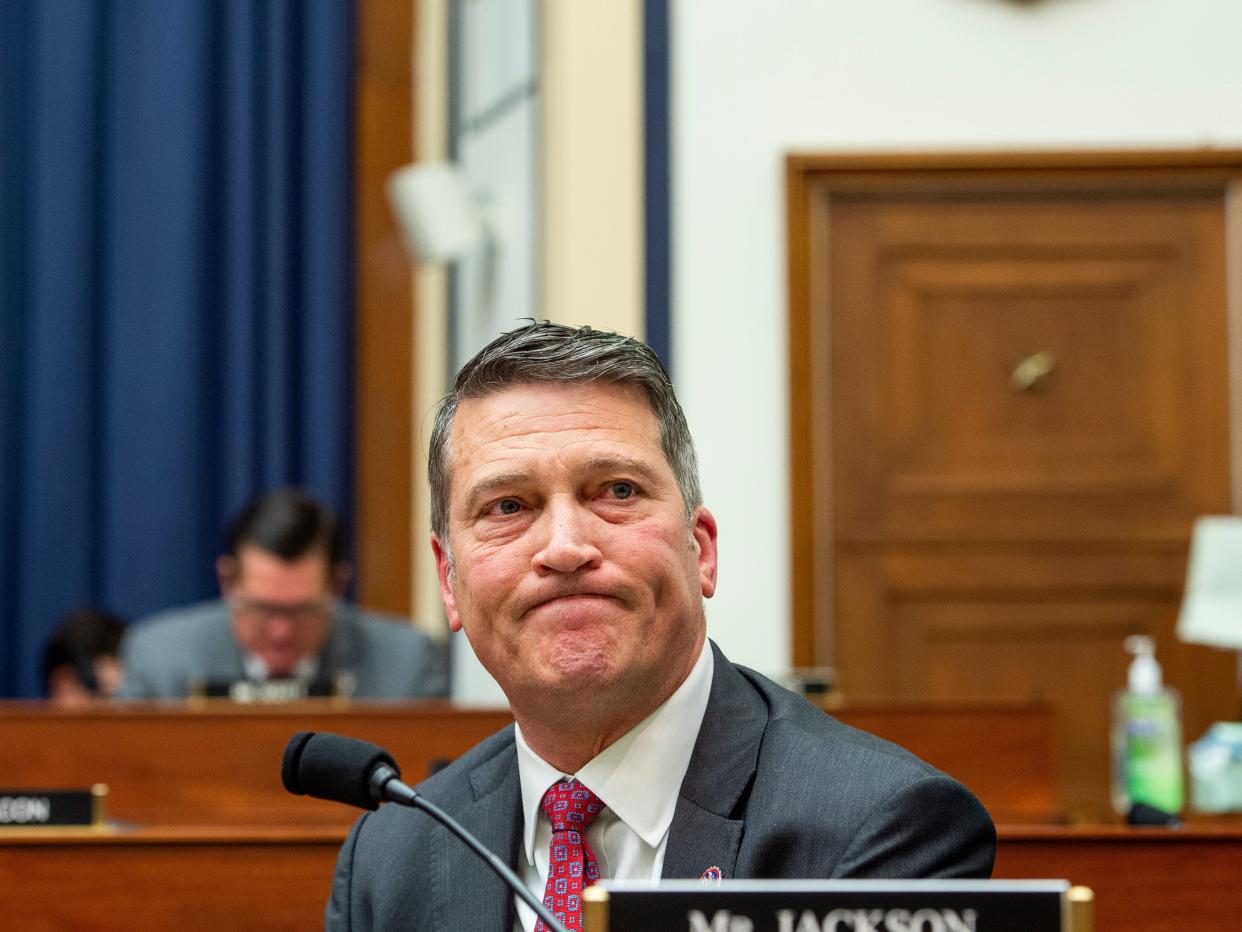 Republican Rep. Ronny Jackson of Texas questions Gen. Mark A. Milley, Chairman of the Joint Chiefs of Staff, at a House Armed Services Committee hearing at the US Capitol on September 29, 2021.