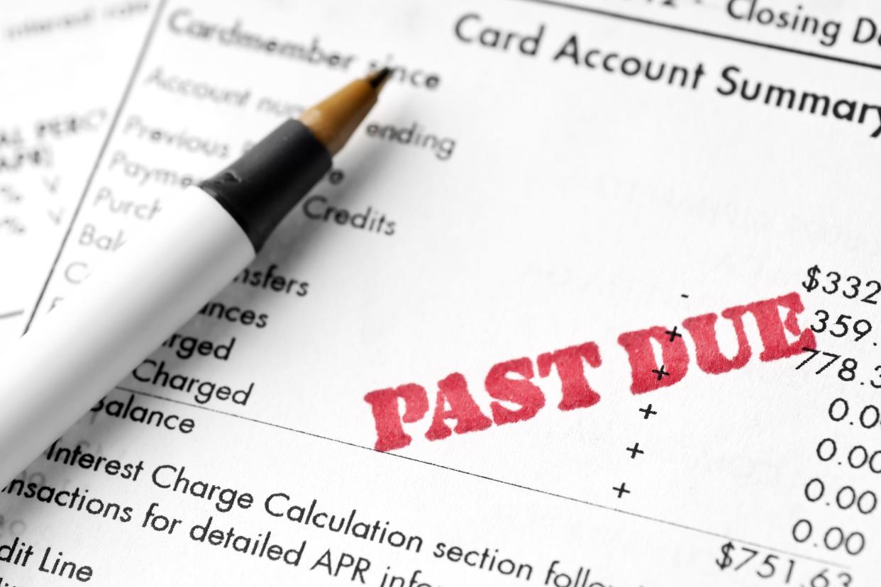 past due credit card bill