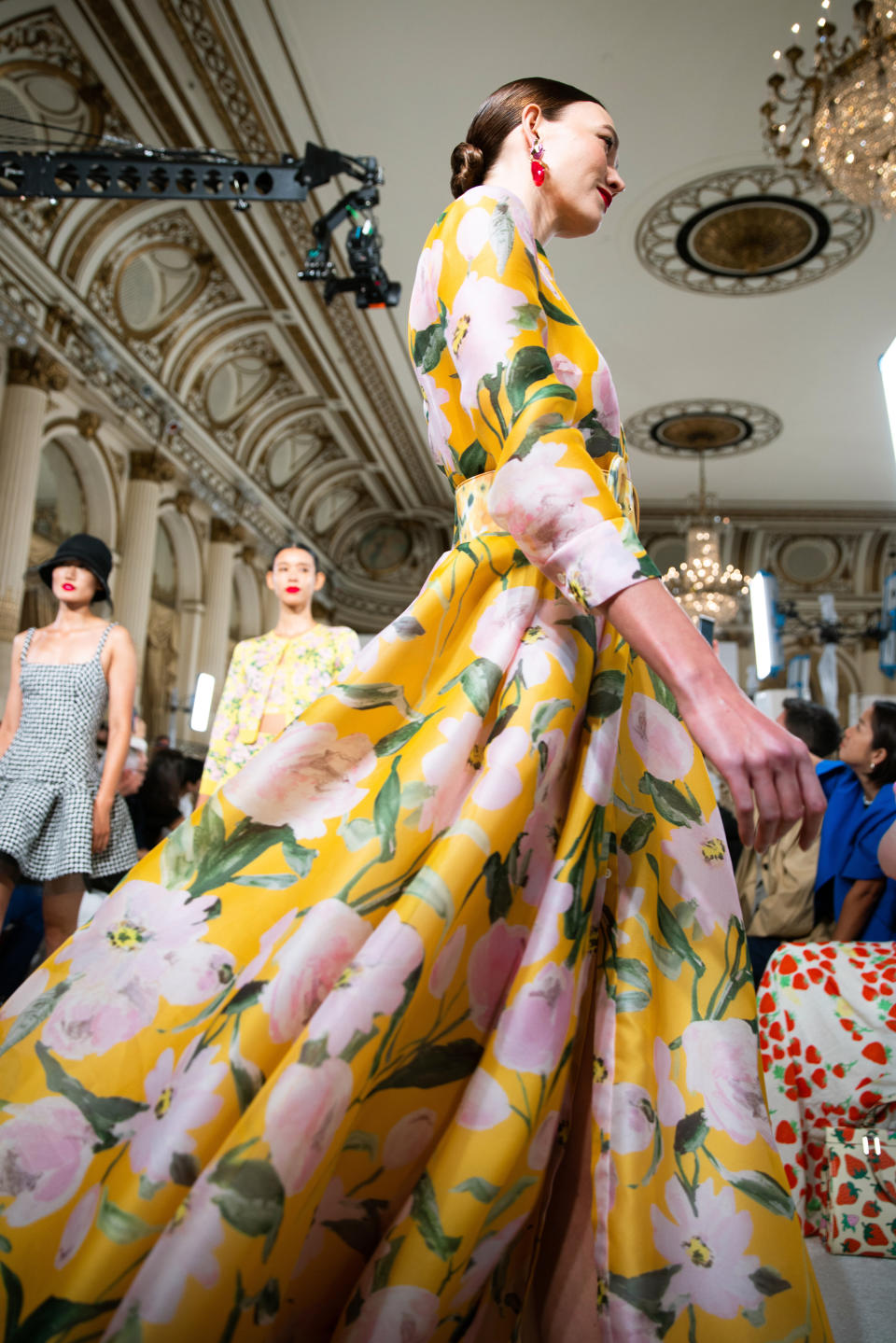 The Carolina Herrera Fall 2022 collection is modeled during Fashion Week, Monday, Sept. 12, 2022, in New York. (AP Photo/Julia Nikhinson)