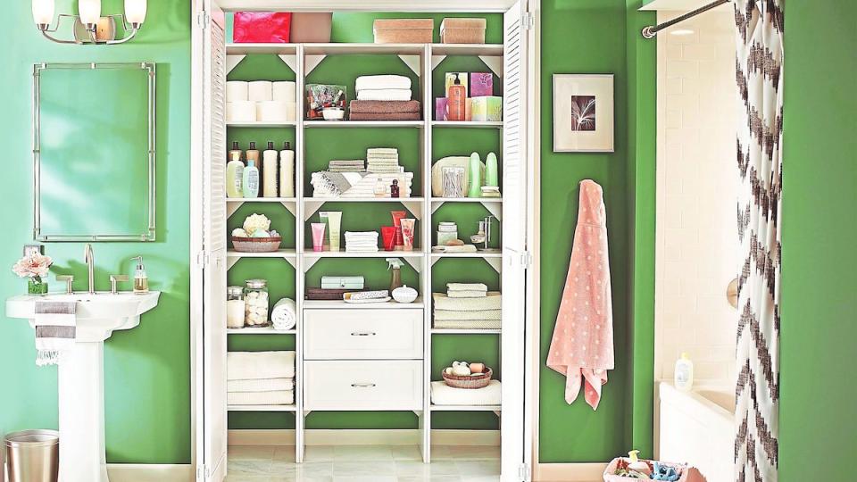 Organized bathroom closet