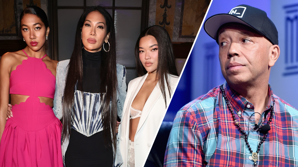 Kimora Lee Simmons and daughters Aoki Simmons and Ming Simmons speak out against patriarch Russell Simmons. (Photos: Getty Images)