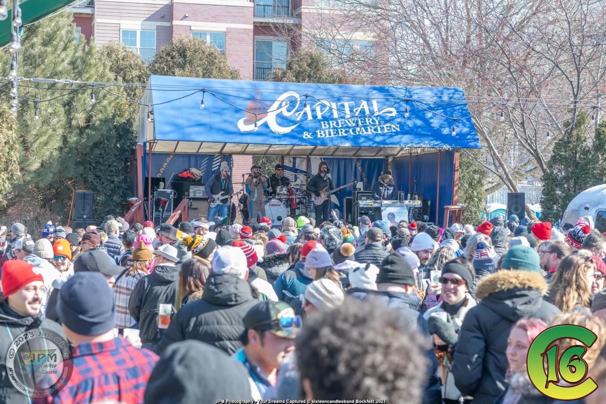 Capital Brewery's 27th Annual Bockfest outdoor beer festival takes place Feb. 24, 2024. Live music will be provided by Sixteen Candles Band.