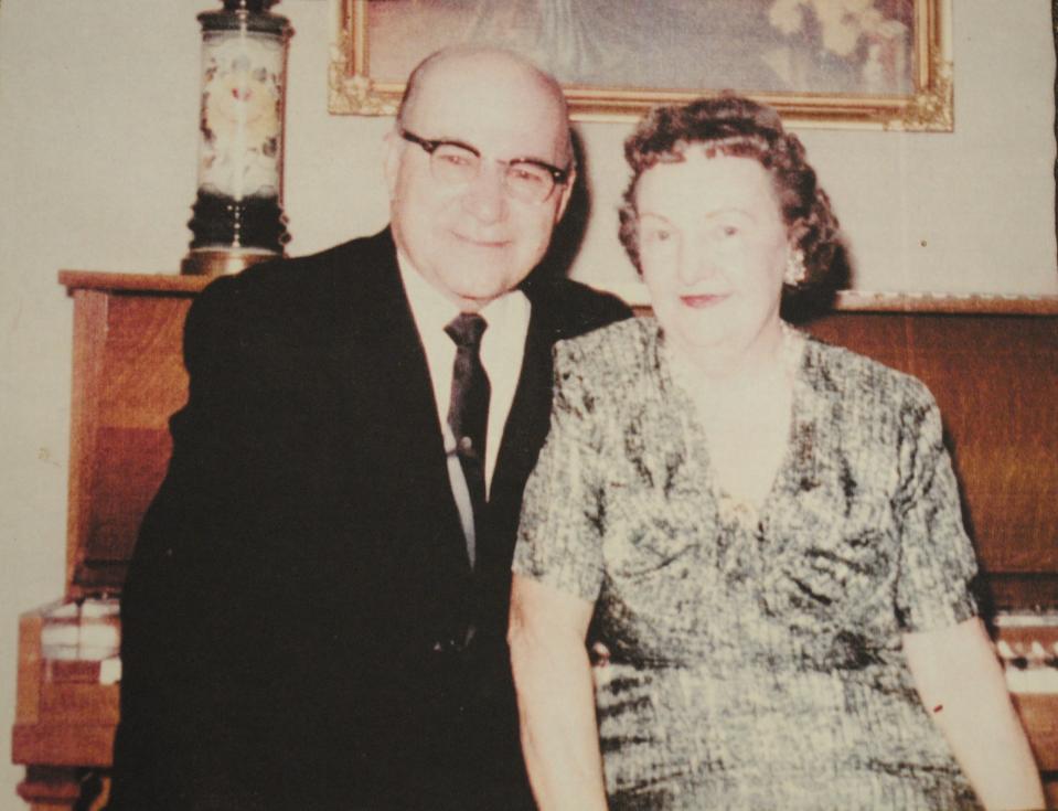 Berry Brown and wife, Pansy, are seen next to the piano in the house at 1400 Travis St. in this undated photo. Berry Brown was a Wichita Falls businessman and member of the City Council.
