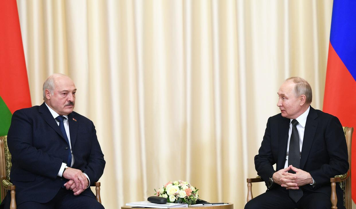 Alexander Lukashenko, the president of Belarus, with Vladimir Putin (Copyright 2023 Sputnik)