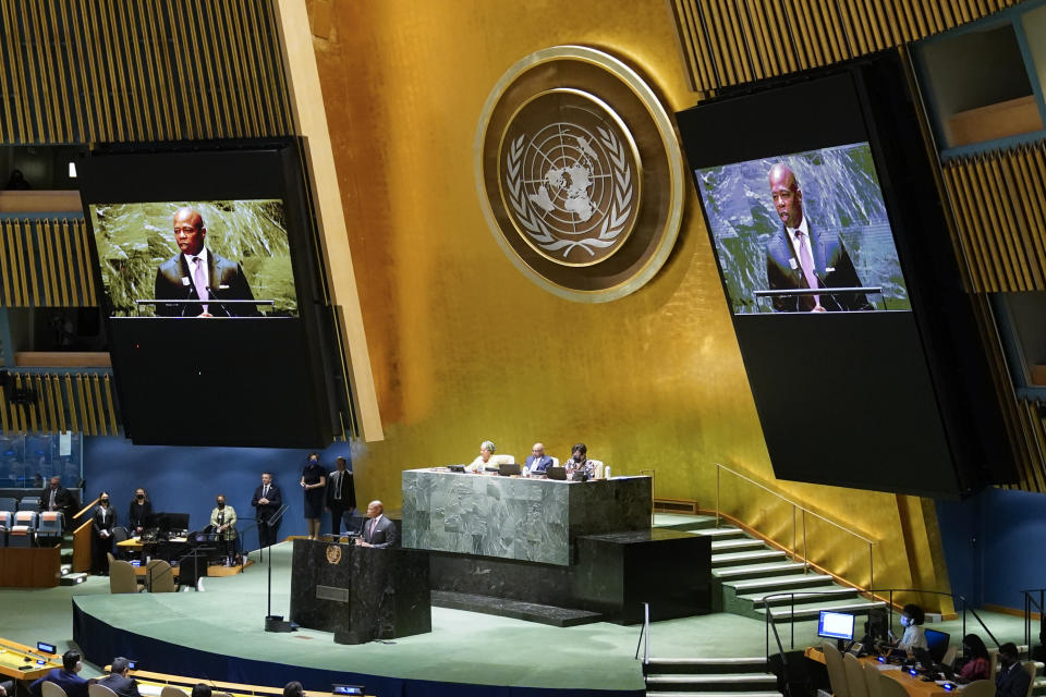 New York City Mayor Eric Adams addresses the U.N. General Assembly at its annual celebration of Nelson Mandela International Day, Monday, July 18, 2022, at United Nations headquarters. (AP Photo/John Minchillo)