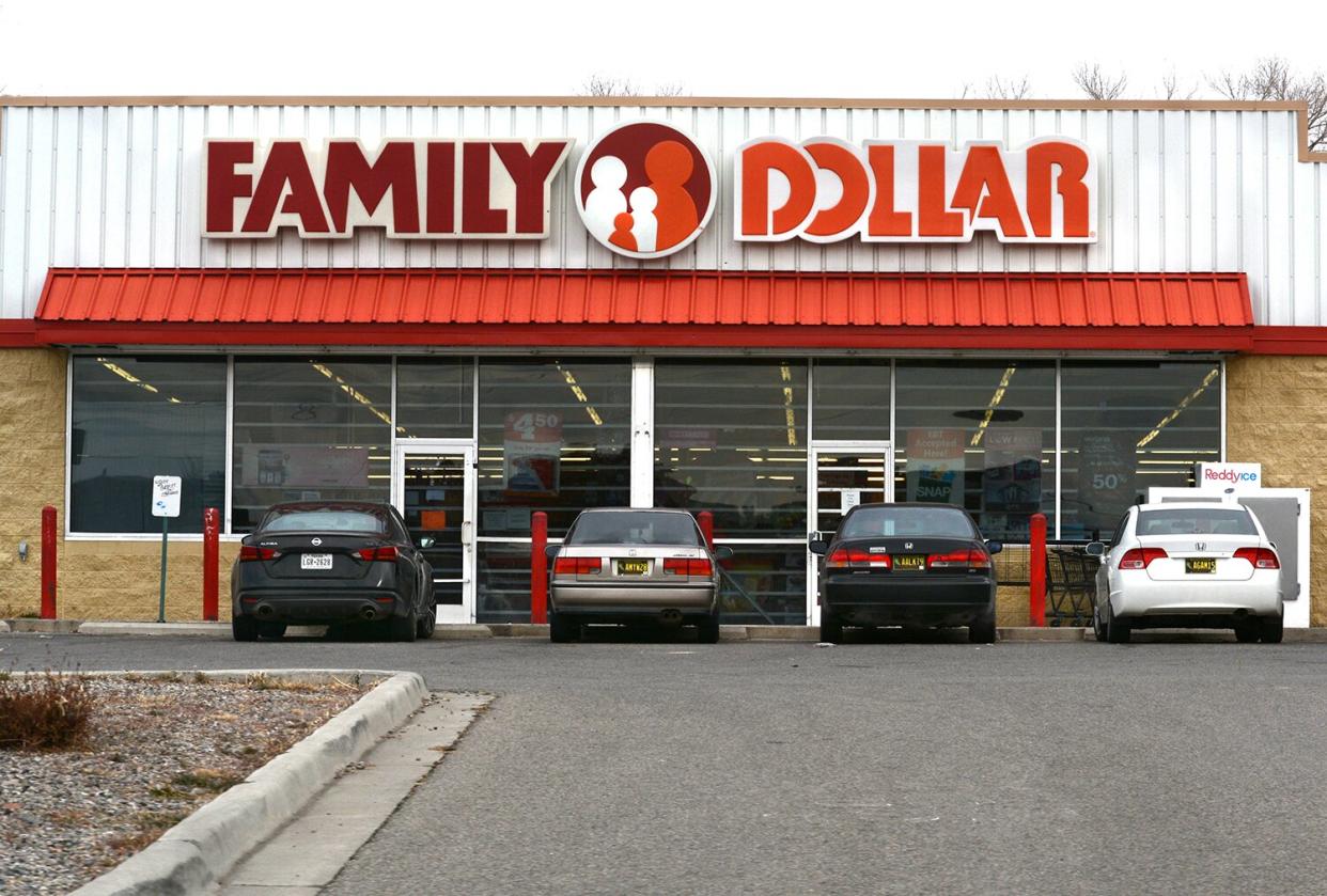 A Family Dollar store in Chimayo, New Mexico, a small hispanic village located between Santa Fe and Taos.