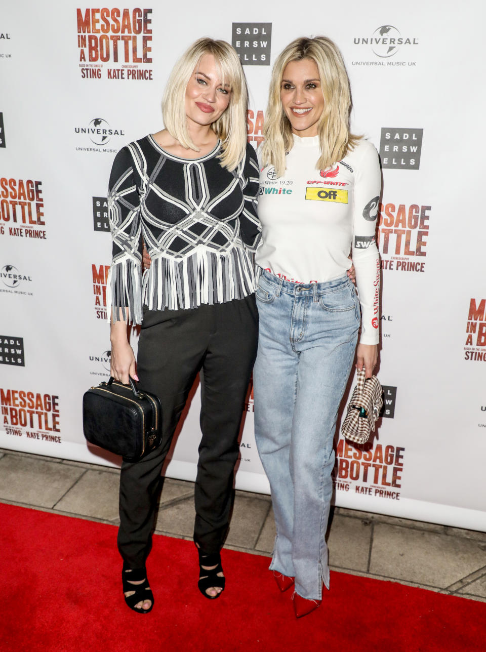 Kimberly Wyatt and Ashley Roberts attending a press night for Message in a Bottle at the Peacock Theatre in London (Photo by Brett Cove / SOPA Images/Sipa USA)