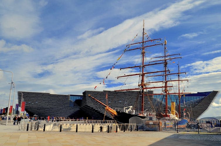 <span class="caption">Dundee’s new V&A Design Museum has lifted the city’s profile, but unemployment is still a blight.</span> <span class="attribution"><a class="link " href="https://www.shutterstock.com/download/confirm/1180049866?src=gP5-ddmoJrRYk7U7El__NQ-1-39&size=huge_jpg" rel="nofollow noopener" target="_blank" data-ylk="slk:Shutterstock;elm:context_link;itc:0;sec:content-canvas">Shutterstock</a></span>