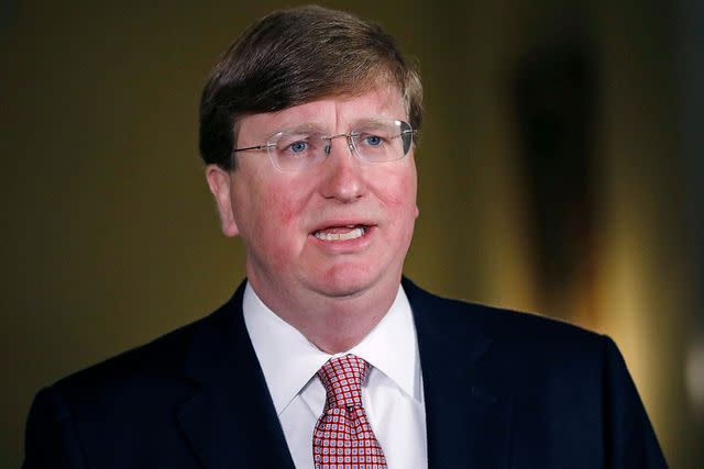 Rogelio V. Solis-Pool/Getty Mississippi Gov. Tate Reeves, who is seeking reelection on Nov. 7, 2023, against Democratic challenger Brandon Presley