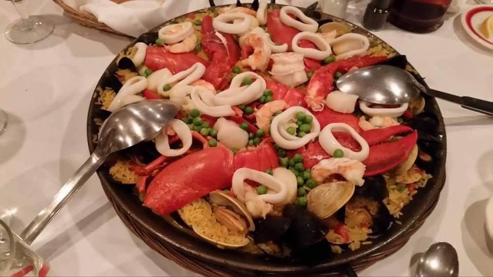 A seafood paella at Jai-Alai Restaurant.