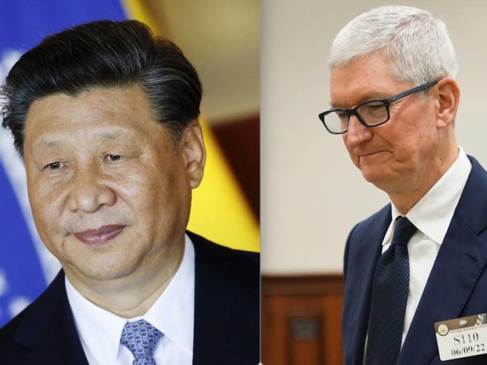 Xi Jinping and Tim Cook