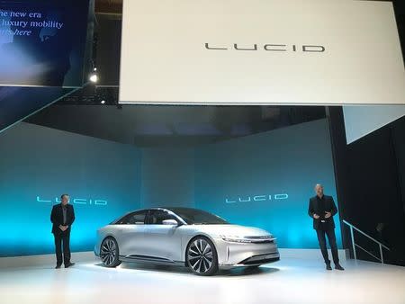 California-based Lucid Motors, formerly named Atieva, unveiled a prototype of a luxury sedan the Lucid Air at its unveiling in Fremont, California, U.S., December 14, 2016. REUTERS/Alexandria Sage