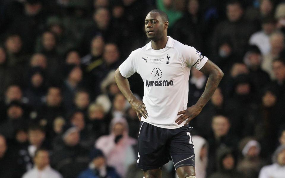 Barclays Premier League - White Hart Lane - 4/3/12 Tottenham's Ledley King looks dejected after Ashley Young (not pictured) scores Manchester United's third goal  - ACTION IMAGES