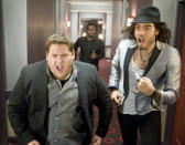 <p>Jonah Hill and Russell Brand on the run in Universal Pictures International's "Get Him to the Greek."</p>