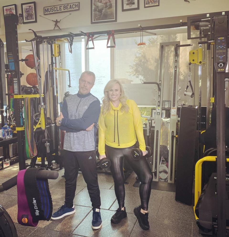 Rebel Wilson with celebrity trainer Gunnar Peterson