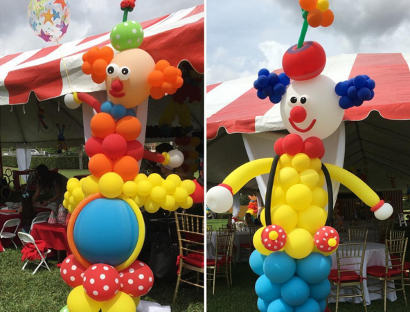 Payasitos hechos con globos emocionaron a todos los niños.
