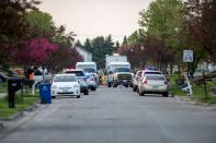 The scene of a police shooting in Columbus