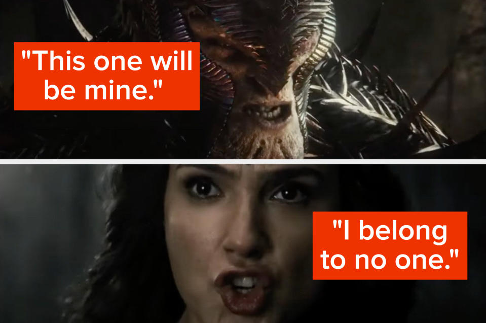 Wonder Woman says, "I belong to no one"