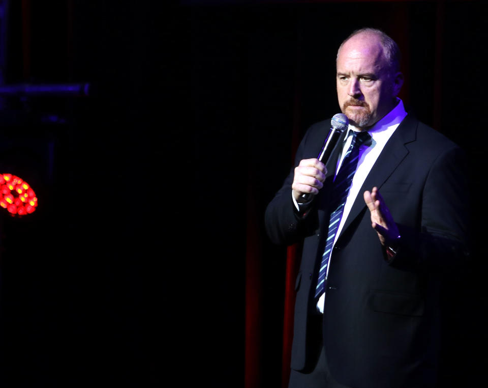 Louis C.K. is facing criticism after making light of his sexual misconduct during a comedy routine. Experts unpack why men who admit to abuse sometimes go on the defense. (Photo: Laura Cavanaugh/Getty Images)