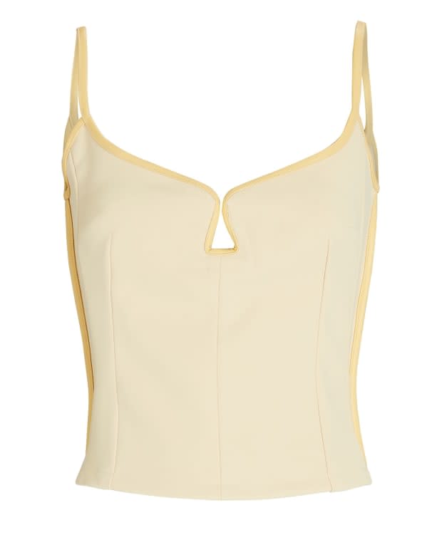 <p>Paris Georgia Marlo Crepe Tank Top, $269 (from $385), <a href="https://rstyle.me/+19J5tLS3Fp0OdCHwO50XNw" rel="nofollow noopener" target="_blank" data-ylk="slk:available here;elm:context_link;itc:0;sec:content-canvas" class="link ">available here</a> (sizes XS-XL). </p>