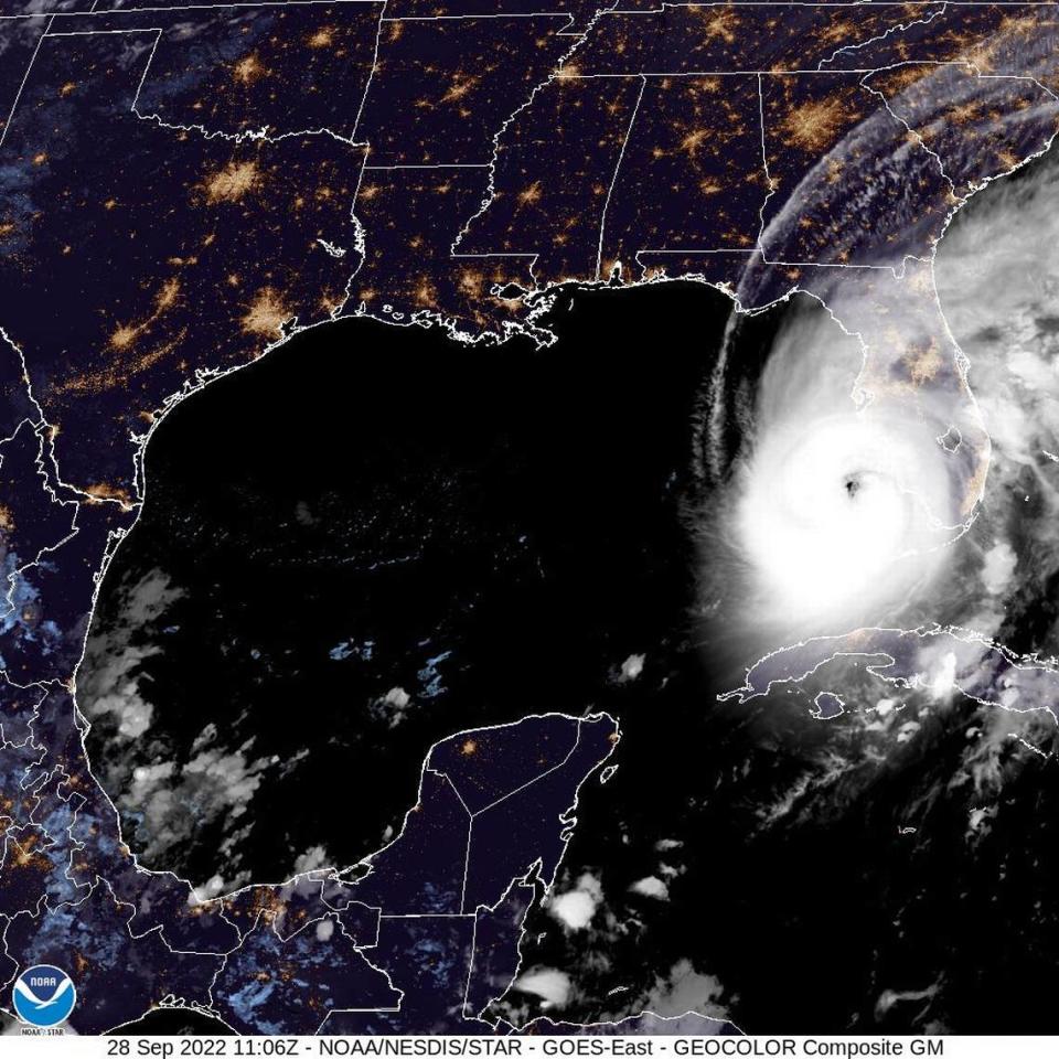Satellite image of Hurricane Ian as of 6 a.m. Wednesday