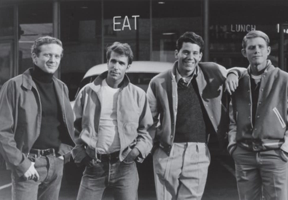 (L to R) Donny Most, Henry Winkler, Anson Williams, and Ron Howard in the iconic TV show, Happy Days<p>Photo credit: Courtesy ABC</p>