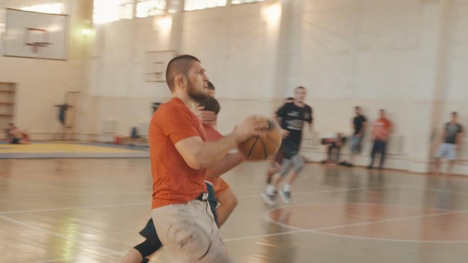 Khabib Nurmagomedov playing Dagestan basketball.