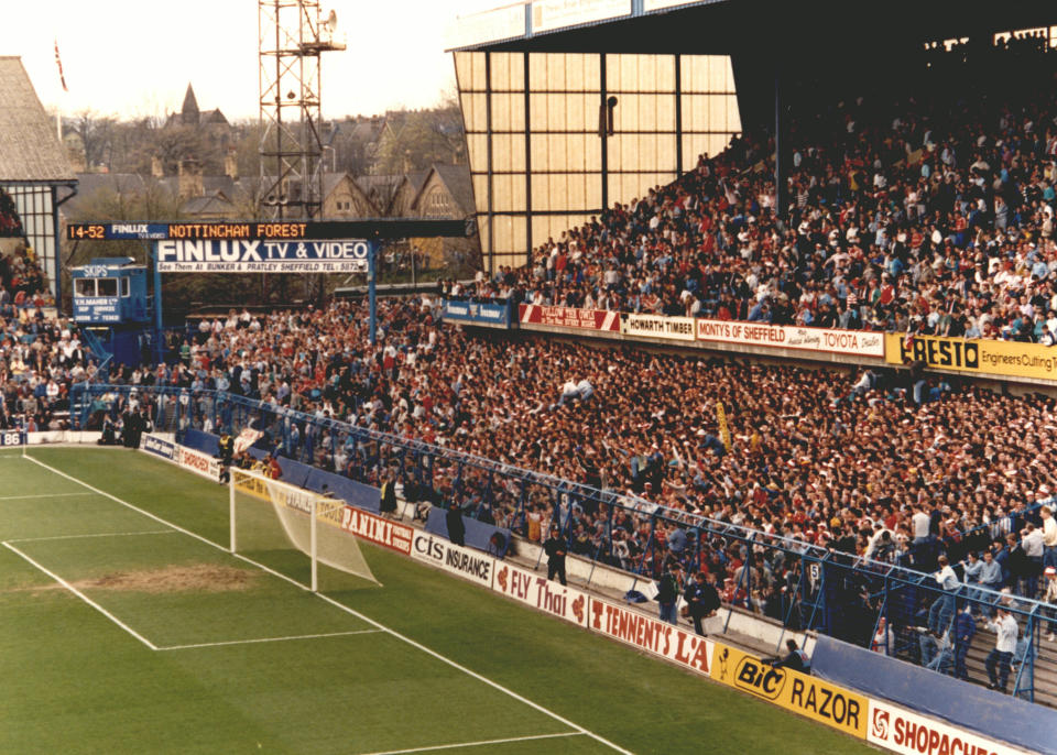 Undated handout file photo issued by the Hillsborough Inquests of the crowd in the West Terrace at Leppings Lane end of the Hillsborough football ground during the FA Cup Semi Final game between Liverpool and Nottingham Forest.