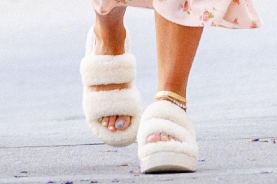 A closer view of Rita Ora’s sandals. - Credit: Courtesy of Ugg
