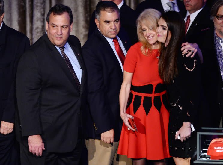 Chris Christie and others celebrate Donald Trump as the 45th U.S. president. (Photo: Dennis Van Tine/STAR MAX/IPX