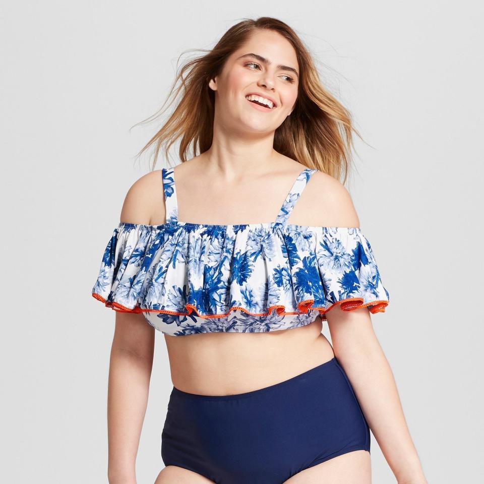 Get the set <a href="https://www.target.com/p/social-angel-women-s-plus-floral-off-the-shoulder-bikini-top/-/A-53059493?preselect=52963680#lnk=sametab" target="_blank">here</a>.