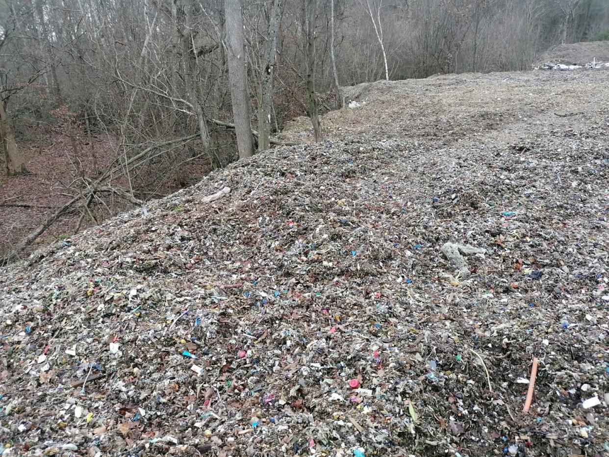 Rubbish piles in Hoad's Wood, Kent. (SWNS)