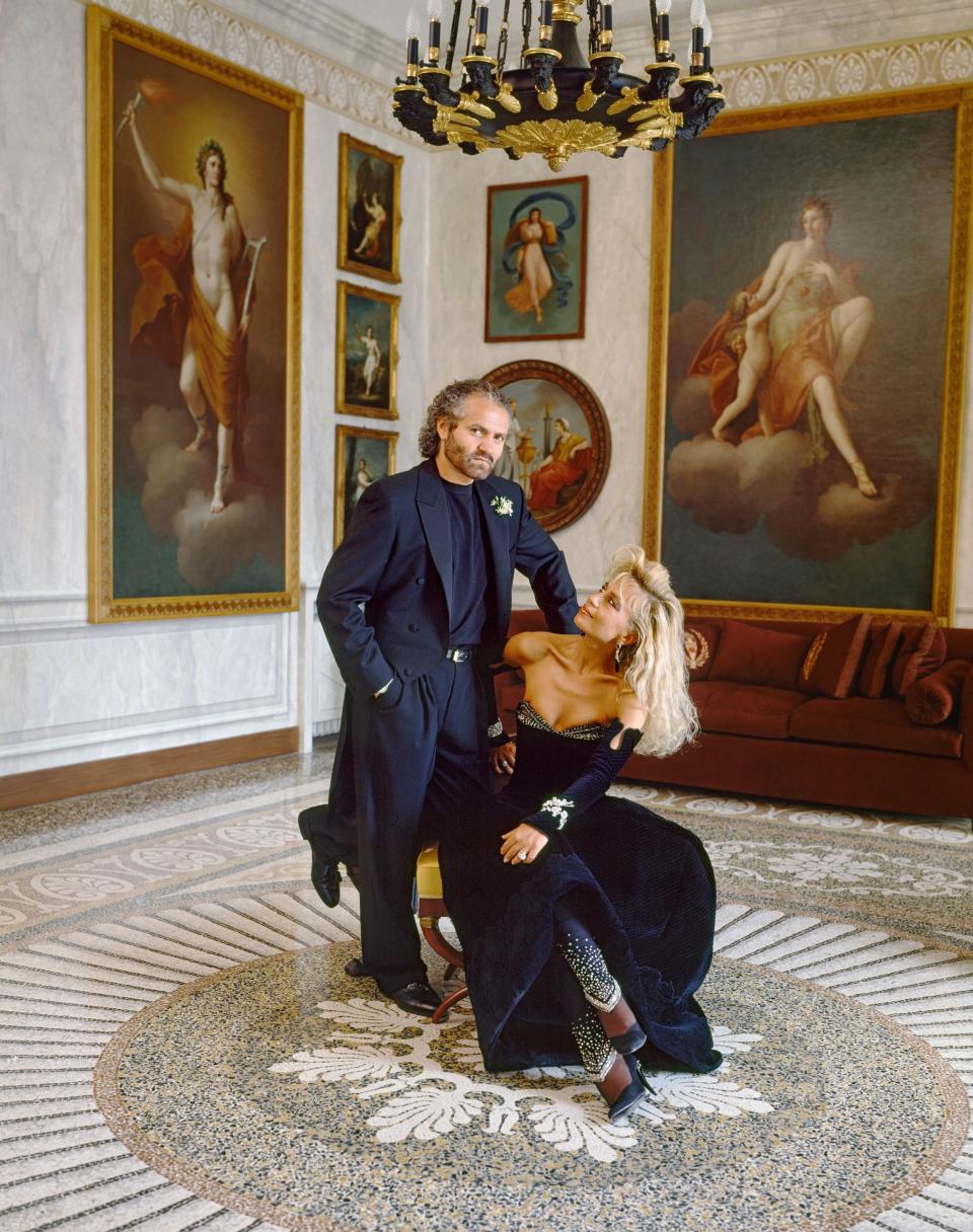 The Italian house that helped establish the intersection of fashion and pop is never not in the air—but thanks to a new FX show and a fresh fixation on maximalist design, Versace is ever more at the center of things. How the imperious head of one of fashion’s most compelling brands maintains her influence on clothes and culture.