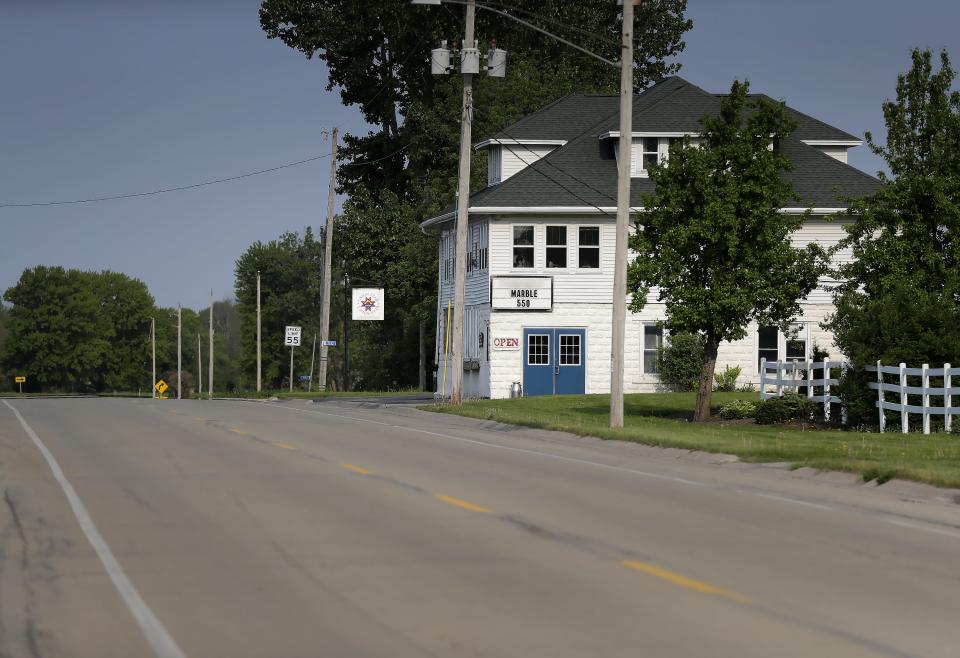 The front entrance of Union Star Cheese Factory declaring the day's cheese is shown May 23 off County Road II in Zittau, an unincorporated community in the town of Wolf River.