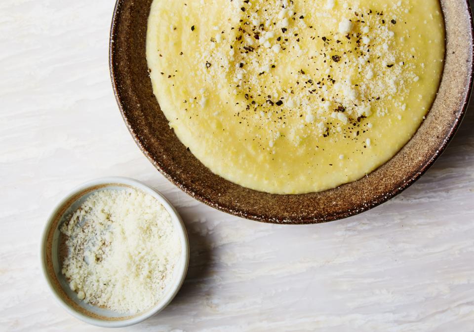 Creamy polenta makes for an extra decadent pairing.