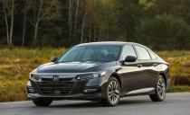 <p>EPA combined: 48 mpg</p><p>As hybridized sedans go, <a href="https://www.caranddriver.com/honda/accord" rel="nofollow noopener" target="_blank" data-ylk="slk:the 2019 Honda Accord;elm:context_link;itc:0;sec:content-canvas" class="link ">the 2019 Honda Accord</a> delivers about as close to a no-compromise driving experience as they come. It feels quick and solid, yet the cabin is well isolated with minimal road noise despite the efficiency-minded low rolling resistance tires. Such tires tend to be hard and unforgiving over bumps or textured freeway surfaces, and here they help <a href="https://www.caranddriver.com/reviews/a21755133/2018-honda-accord-hybrid-fuel-efficient/" rel="nofollow noopener" target="_blank" data-ylk="slk:the Accord's clever hybrid setup;elm:context_link;itc:0;sec:content-canvas" class="link ">the Accord's clever hybrid setup</a> notch up to 48 mpg in combined driving, an impressive number for a car of this size.</p>