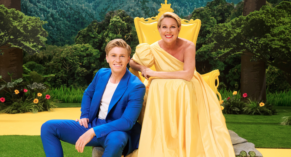  I'm A Celebrity hosts Robert Irwin and Julia Morris.