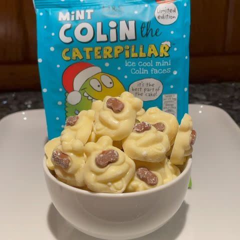 <p>How cute are these festive Colin faces? The "ice cool mini Colin faces" are mint flavoured white chocolate, and despite being part of M&S's Christmas range, are on sale now!</p><p><a href="https://www.instagram.com/p/CS9pmvMDhGQ/" rel="nofollow noopener" target="_blank" data-ylk="slk:See the original post on Instagram;elm:context_link;itc:0;sec:content-canvas" class="link ">See the original post on Instagram</a></p>