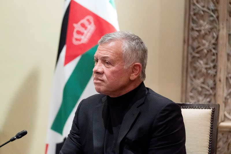 FILE PHOTO: Jordan's King Abdullah II listens during a meeting in Amman, Jordan