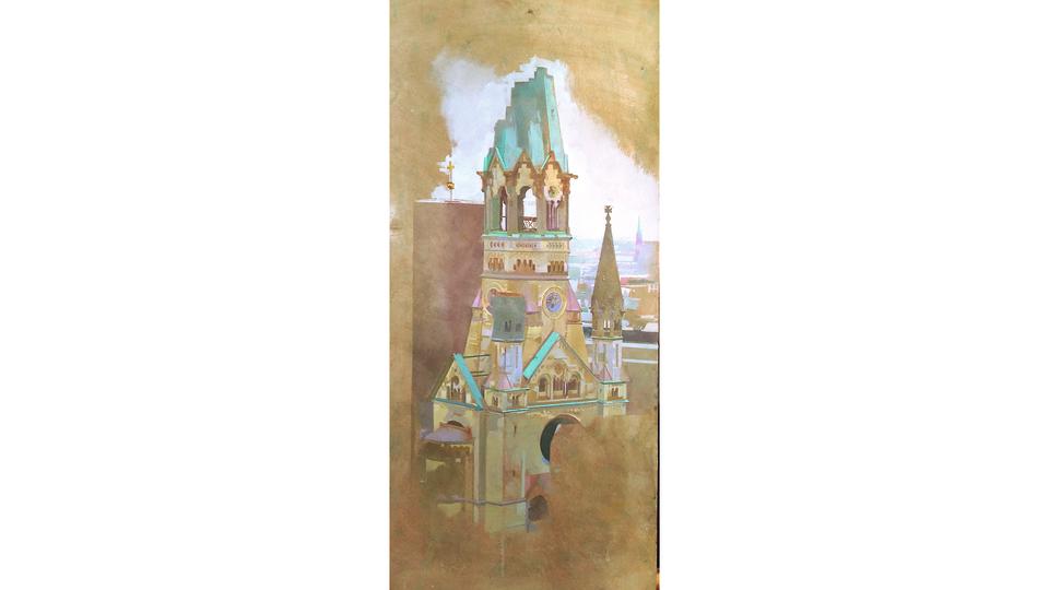 painting of a church