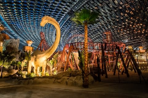 At IMG Worlds of Adventure there are 70 life-sized animatronic dinosaurs - Credit: Getty