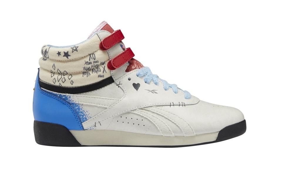 Harley Quinn Reebok shoes close up side