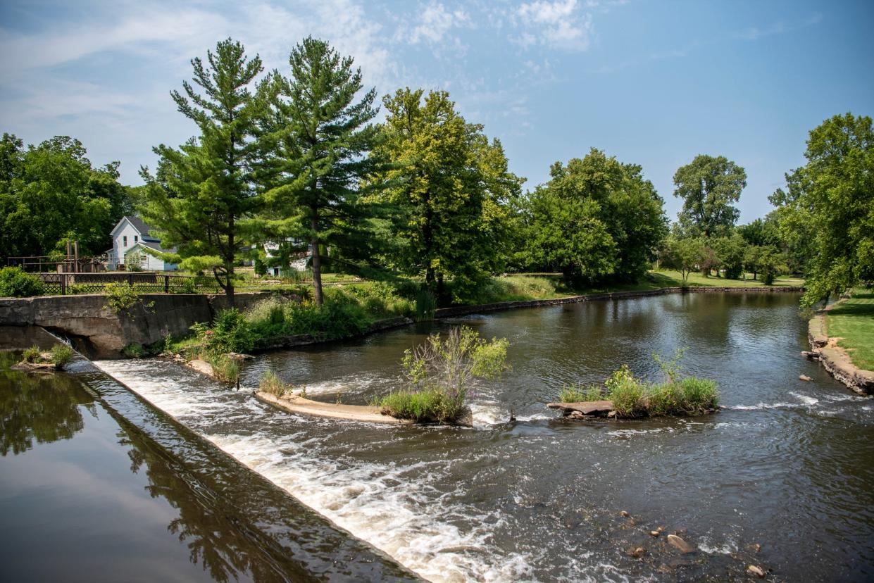 The Albion Dam is photographed on Thursday, July 22, 2021 in Albion, Michigan.