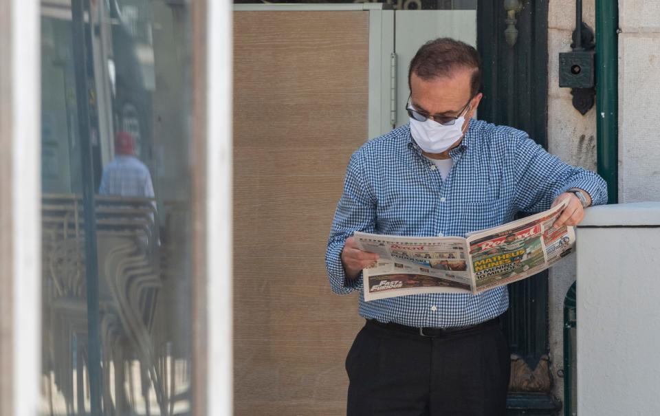 man wearing mask